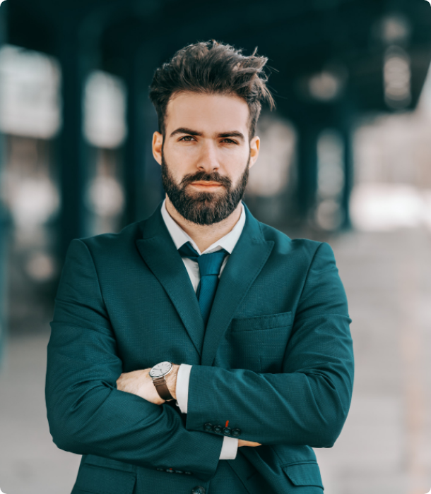 portrait serious Person with beard